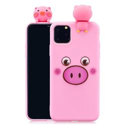 Small Pink Pig Soft 3D Climbing Doll Soft Case for iPhone 11 Pro Max (6.5 inch)