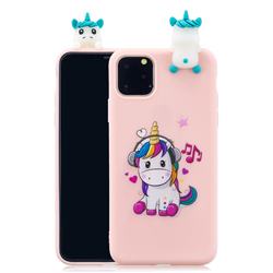 Music Unicorn Soft 3D Climbing Doll Soft Case for iPhone 11 Pro Max (6.5 inch)