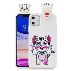 Cute Pink Kitten Soft 3D Climbing Doll Soft Case for iPhone 11 Pro Max (6.5 inch)