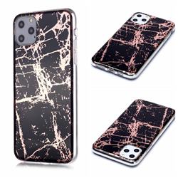 Black Galvanized Rose Gold Marble Phone Back Cover for iPhone 11 Pro Max (6.5 inch)