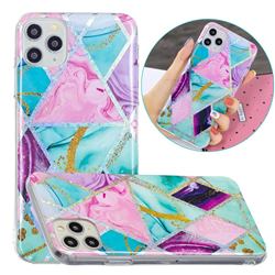 Triangular Marble Painted Galvanized Electroplating Soft Phone Case Cover for iPhone 11 Pro Max (6.5 inch)