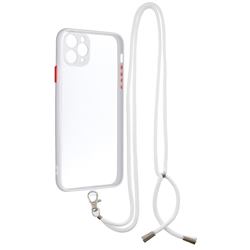 Necklace Cross-body Lanyard Strap Cord Phone Case Cover for iPhone 11 Pro Max (6.5 inch) - White