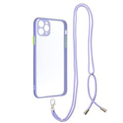 Necklace Cross-body Lanyard Strap Cord Phone Case Cover for iPhone 11 Pro Max (6.5 inch) - Purple