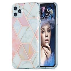 Pink White Marble Pattern Galvanized Electroplating Protective Case Cover for iPhone 11 Pro Max (6.5 inch)