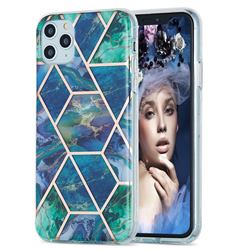 Blue Green Marble Pattern Galvanized Electroplating Protective Case Cover for iPhone 11 Pro Max (6.5 inch)