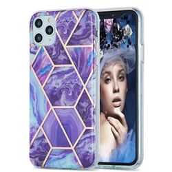 Purple Gagic Marble Pattern Galvanized Electroplating Protective Case Cover for iPhone 11 Pro Max (6.5 inch)