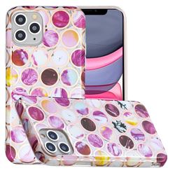 Round Puzzle Painted Marble Electroplating Protective Case for iPhone 11 Pro Max (6.5 inch)