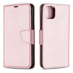 Classic Luxury Litchi Leather Phone Wallet Case for iPhone 11 Pro Max - Golden