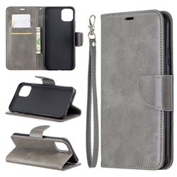 Classic Sheepskin PU Leather Phone Wallet Case for iPhone 11 Pro Max (6.5 inch) - Gray