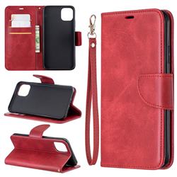 Classic Sheepskin PU Leather Phone Wallet Case for iPhone 11 Pro Max (6.5 inch) - Red