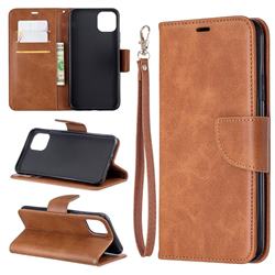 Classic Sheepskin PU Leather Phone Wallet Case for iPhone 11 Pro Max (6.5 inch) - Brown