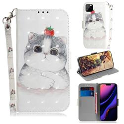 Cute Tomato Cat 3D Painted Leather Wallet Phone Case for iPhone 11 Pro Max (6.5 inch)