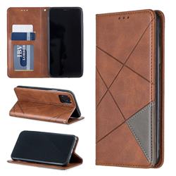 Prismatic Slim Magnetic Sucking Stitching Wallet Flip Cover for iPhone 11 Pro Max (6.5 inch) - Brown