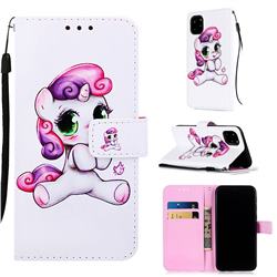 Playful Pony Matte Leather Wallet Phone Case for iPhone 11 Pro Max (6.5 inch)