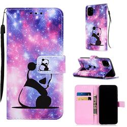 Panda Baby Matte Leather Wallet Phone Case for iPhone 11 Pro Max (6.5 inch)