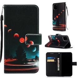 Wandering Earth Matte Leather Wallet Phone Case for iPhone 11 Pro Max (6.5 inch)