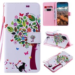 Cat and Tree PU Leather Wallet Case for iPhone 11 Pro Max (6.5 inch)