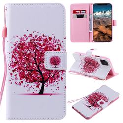 Colored Red Tree PU Leather Wallet Case for iPhone 11 Pro Max (6.5 inch)