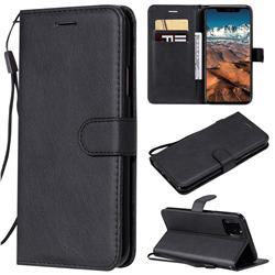 Retro Greek Classic Smooth PU Leather Wallet Phone Case for iPhone 11 Pro Max (6.5 inch) - Black