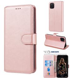Retro Calf Matte Leather Wallet Phone Case for iPhone 11 Pro Max (6.5 inch) - Pink