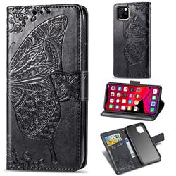 Embossing Mandala Flower Butterfly Leather Wallet Case for iPhone 11 Pro Max (6.5 inch) - Black