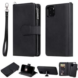 Retro Luxury Multifunction Zipper Leather Phone Wallet for iPhone 11 Pro Max (6.5 inch) - Black