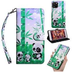 Eating Bamboo Pandas 3D Painted Leather Wallet Case for iPhone 11 Pro Max (6.5 inch)