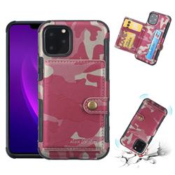 Camouflage Multi-function Leather Phone Case for iPhone 11 Pro Max (6.5 inch) - Rose