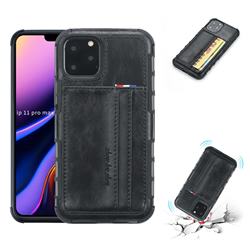 Luxury Shatter-resistant Leather Coated Card Phone Case for iPhone 11 Pro Max (6.5 inch) - Black