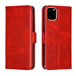 Retro Classic Calf Pattern Leather Wallet Phone Case for iPhone 11 Pro Max (6.5 inch) - Red