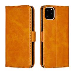 Retro Classic Calf Pattern Leather Wallet Phone Case for iPhone 11 Pro Max (6.5 inch) - Yellow