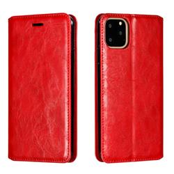 Retro Slim Magnetic Crazy Horse PU Leather Wallet Case for iPhone 11 Pro Max (6.5 inch) - Red