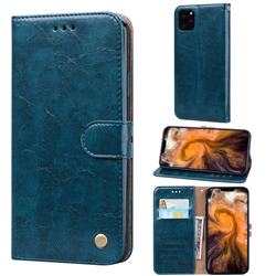 Luxury Retro Oil Wax PU Leather Wallet Phone Case for iPhone 11 Pro Max (6.5 inch) - Sapphire