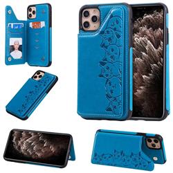Yikatu Luxury Cute Cats Multifunction Magnetic Card Slots Stand Leather Back Cover for iPhone 11 Pro Max (6.5 inch) - Blue