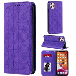 Intricate Embossing Four Leaf Clover Leather Wallet Case for iPhone 11 Pro Max (6.5 inch) - Purple