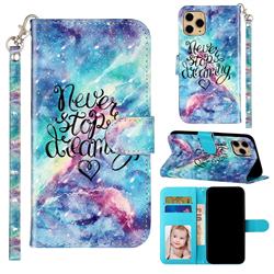 Blue Starry Sky 3D Leather Phone Holster Wallet Case for iPhone 11 Pro Max (6.5 inch)