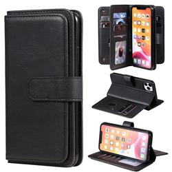 Multi-function Ten Card Slots and Photo Frame PU Leather Wallet Phone Case Cover for iPhone 11 Pro Max (6.5 inch) - Black