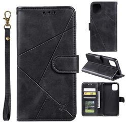 Embossing Geometric Leather Wallet Case for iPhone 11 Pro Max (6.5 inch) - Black