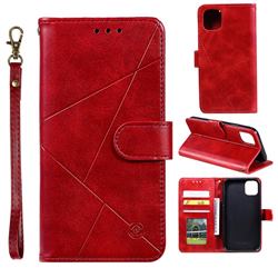 Embossing Geometric Leather Wallet Case for iPhone 11 Pro Max (6.5 inch) - Red