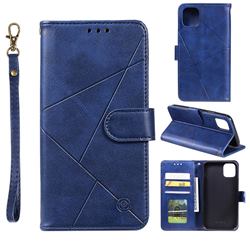 Embossing Geometric Leather Wallet Case for iPhone 11 Pro Max (6.5 inch) - Blue