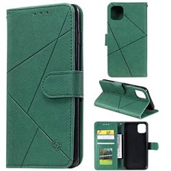 Embossing Geometric Leather Wallet Case for iPhone 11 Pro Max (6.5 inch) - Green