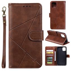 Embossing Geometric Leather Wallet Case for iPhone 11 Pro Max (6.5 inch) - Brown