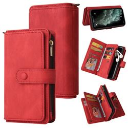 Luxury Multi-functional Zipper Wallet Leather Phone Case Cover for iPhone 11 Pro Max (6.5 inch) - Red