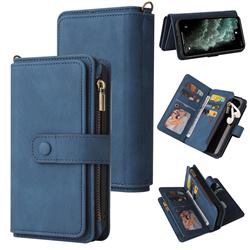 Luxury Multi-functional Zipper Wallet Leather Phone Case Cover for iPhone 11 Pro Max (6.5 inch) - Blue