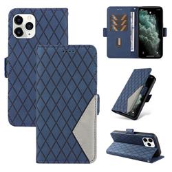 Grid Pattern Splicing Protective Wallet Case Cover for iPhone 11 Pro Max (6.5 inch) - Blue