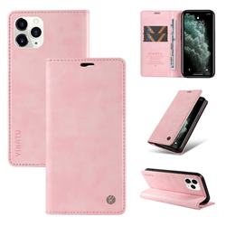YIKATU Litchi Card Magnetic Automatic Suction Leather Flip Cover for iPhone 11 Pro Max (6.5 inch) - Pink