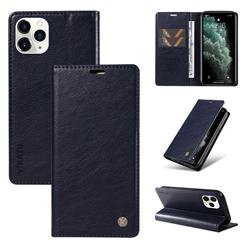YIKATU Litchi Card Magnetic Automatic Suction Leather Flip Cover for iPhone 11 Pro Max (6.5 inch) - Navy Blue