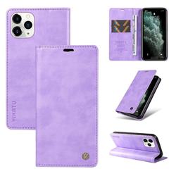 YIKATU Litchi Card Magnetic Automatic Suction Leather Flip Cover for iPhone 11 Pro Max (6.5 inch) - Purple