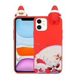 Santa Claus Elk Christmas Xmax Soft 3D Doll Silicone Case for iPhone 12 mini (5.4 inch)