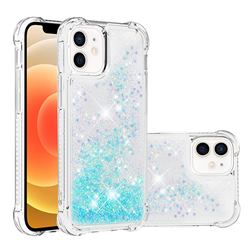 Dynamic Liquid Glitter Sand Quicksand TPU Case for iPhone 12 mini (5.4 inch) - Silver Blue Star